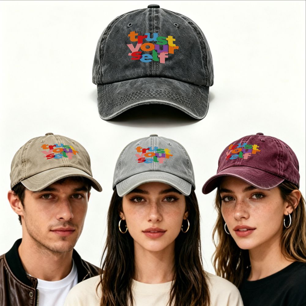 Outdoor Adventure Festival - 1pc 레트로 워싱 처리된 디스트레스드 야구