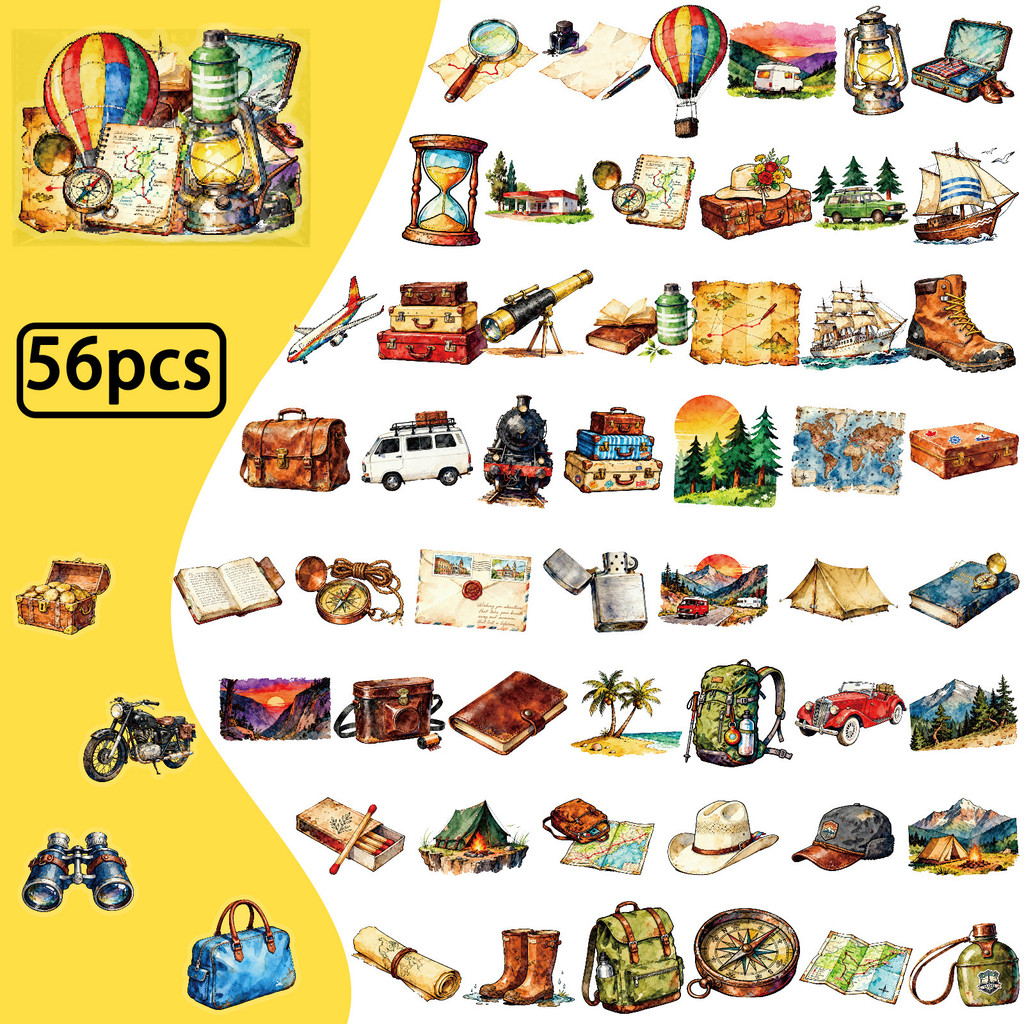 Outdoor Adventure Stores - 56Pcs 여행 야외 애완 동물 스티커